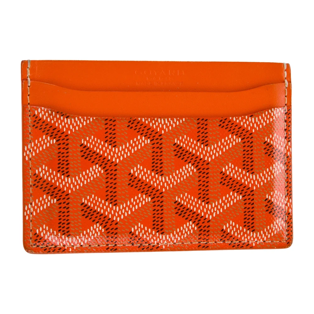 Goyard Small Card Holder Orange Goyardine Printed Canvas
