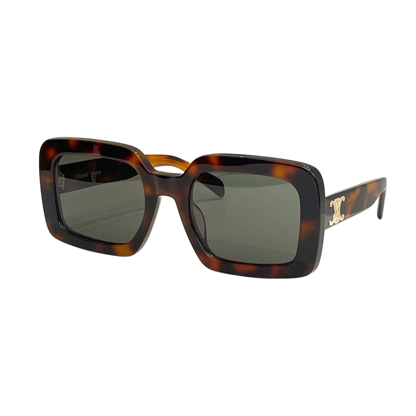 Celine square frame glasses leopard/ivory/black color Size 56口23-140