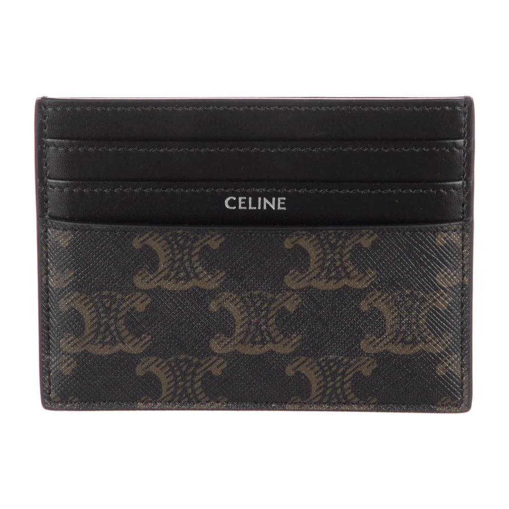 Celine Small Card Holder Black Triomphe Printed Canvas