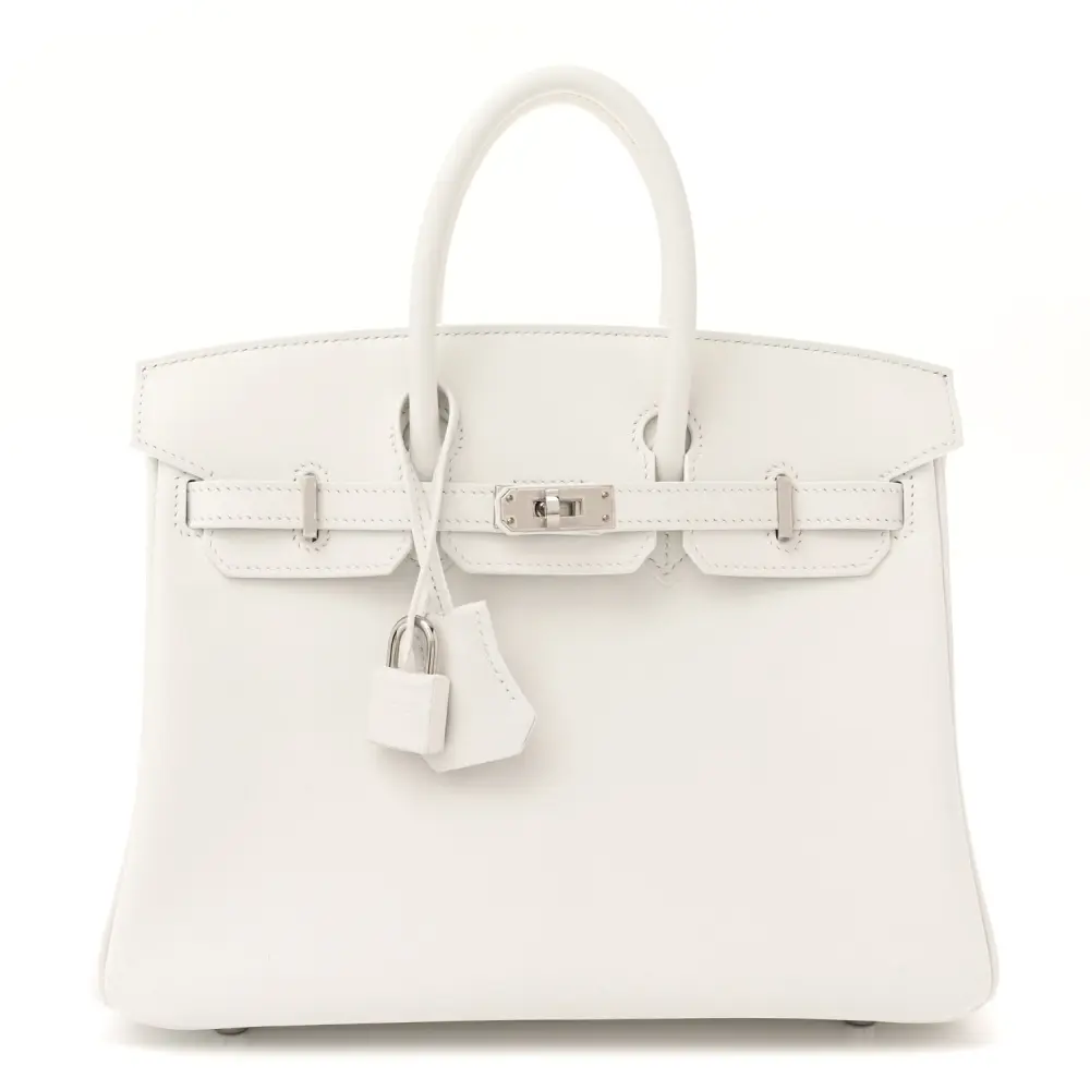 Hermès Birkin 25 New White Swift Leather Palladium Hardware