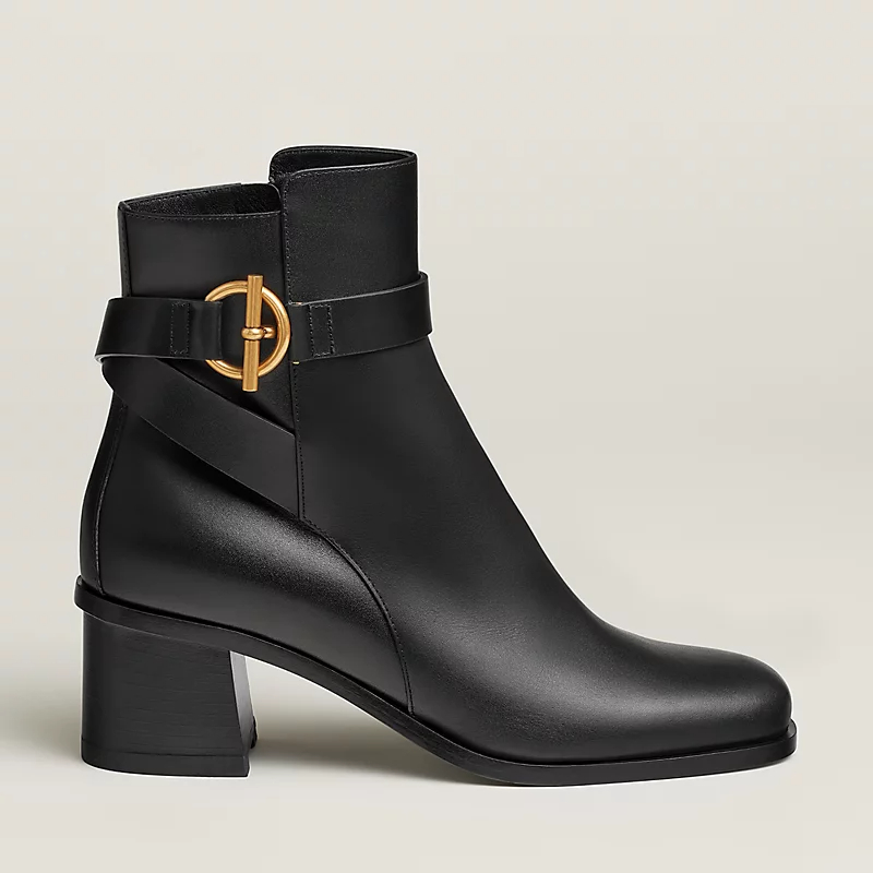 HERMES Jill Black ankle boots