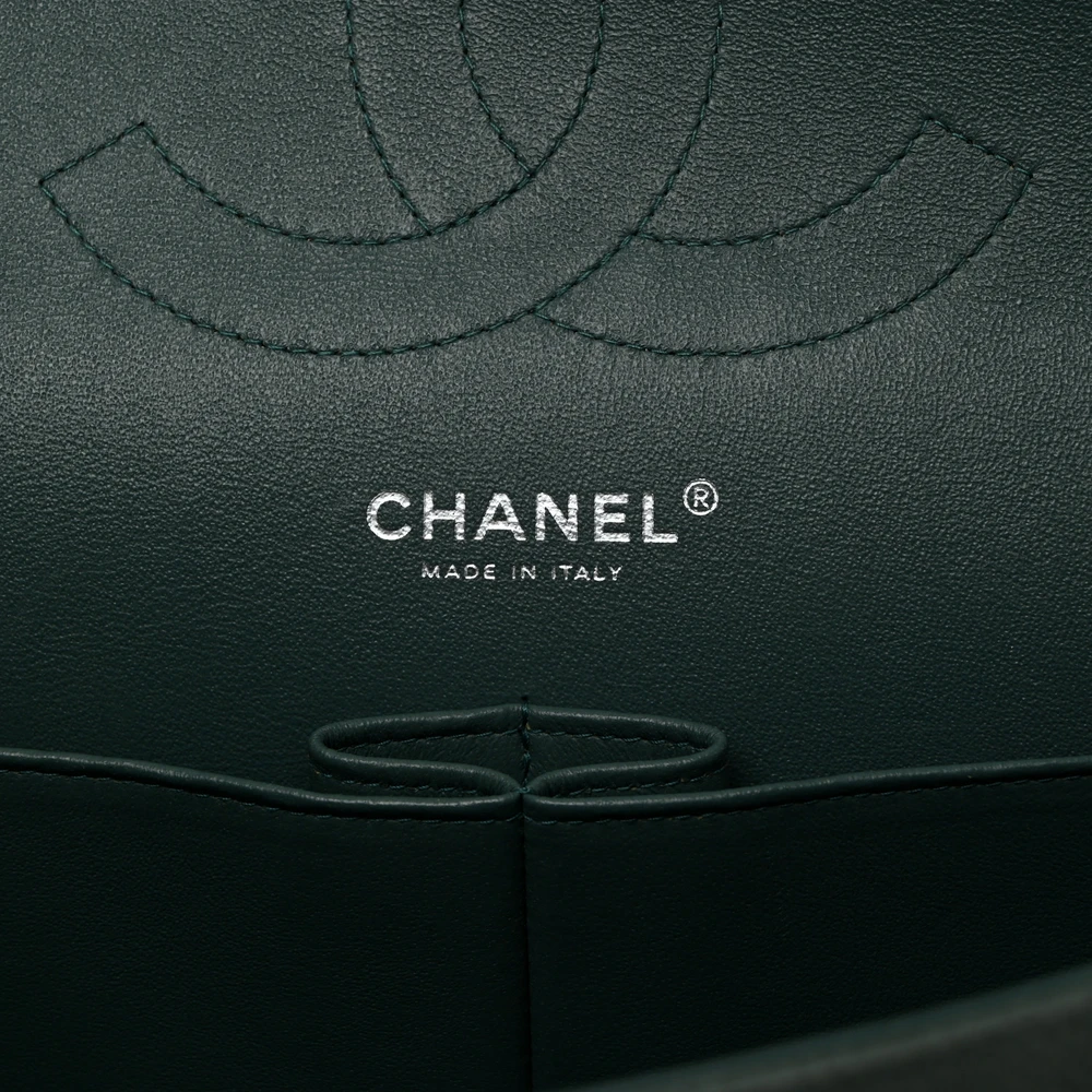 Chanel Double Flap Jumbo in Green Caviar Leather