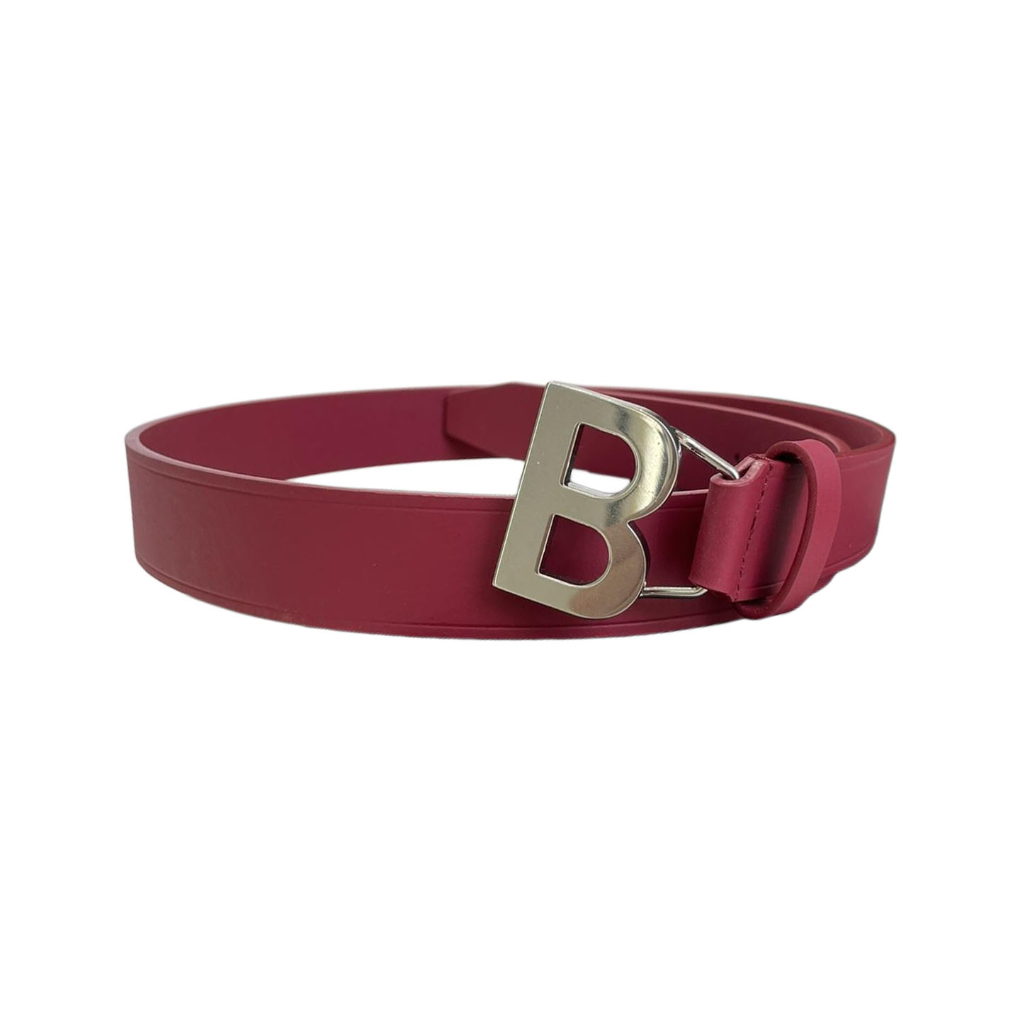 Balenciaga Women's Single B Buckle Belt In Pink/Pale Pink/Black Smooth Calfskin With Gold/Silver Hardware 30mm