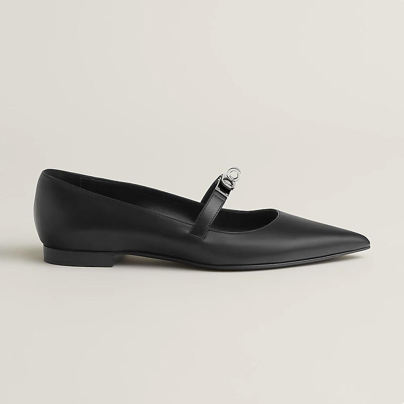 HERMES Kelly Black Ballet Shoes