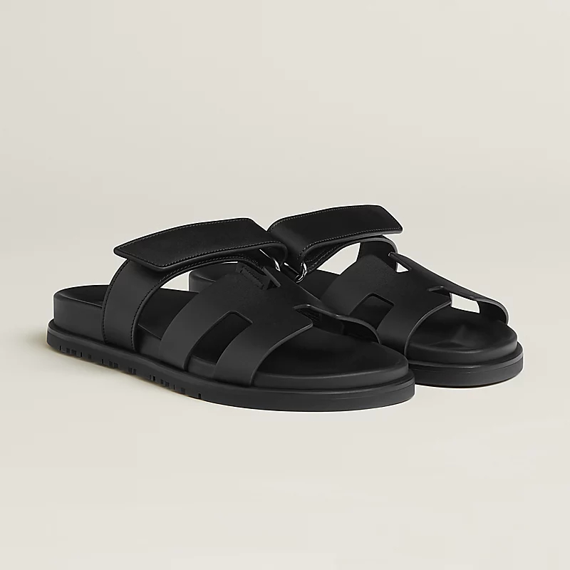 HERMES Chypre Black Slippers