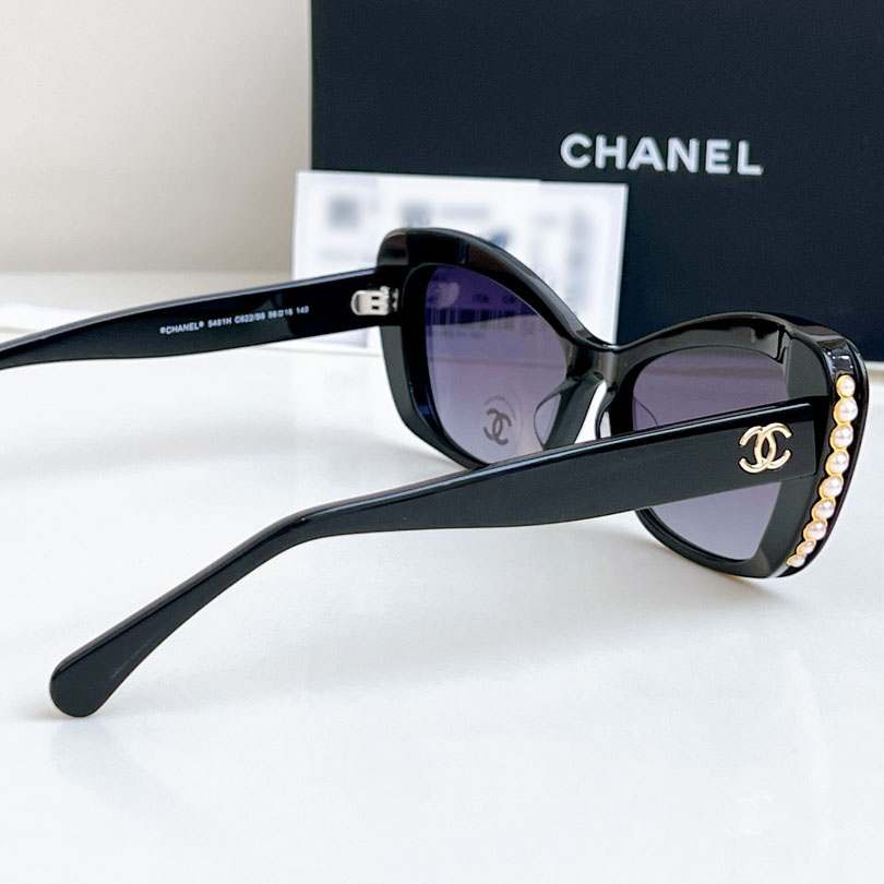 CHANEL glasses black gold color size 56口16-140