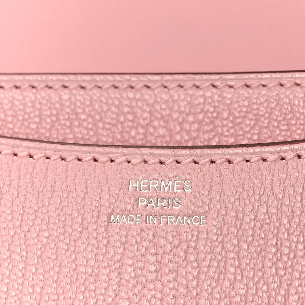 Hermès Constance 18 Rose Sakura Chèvre Mysore Leather Silver Hardware