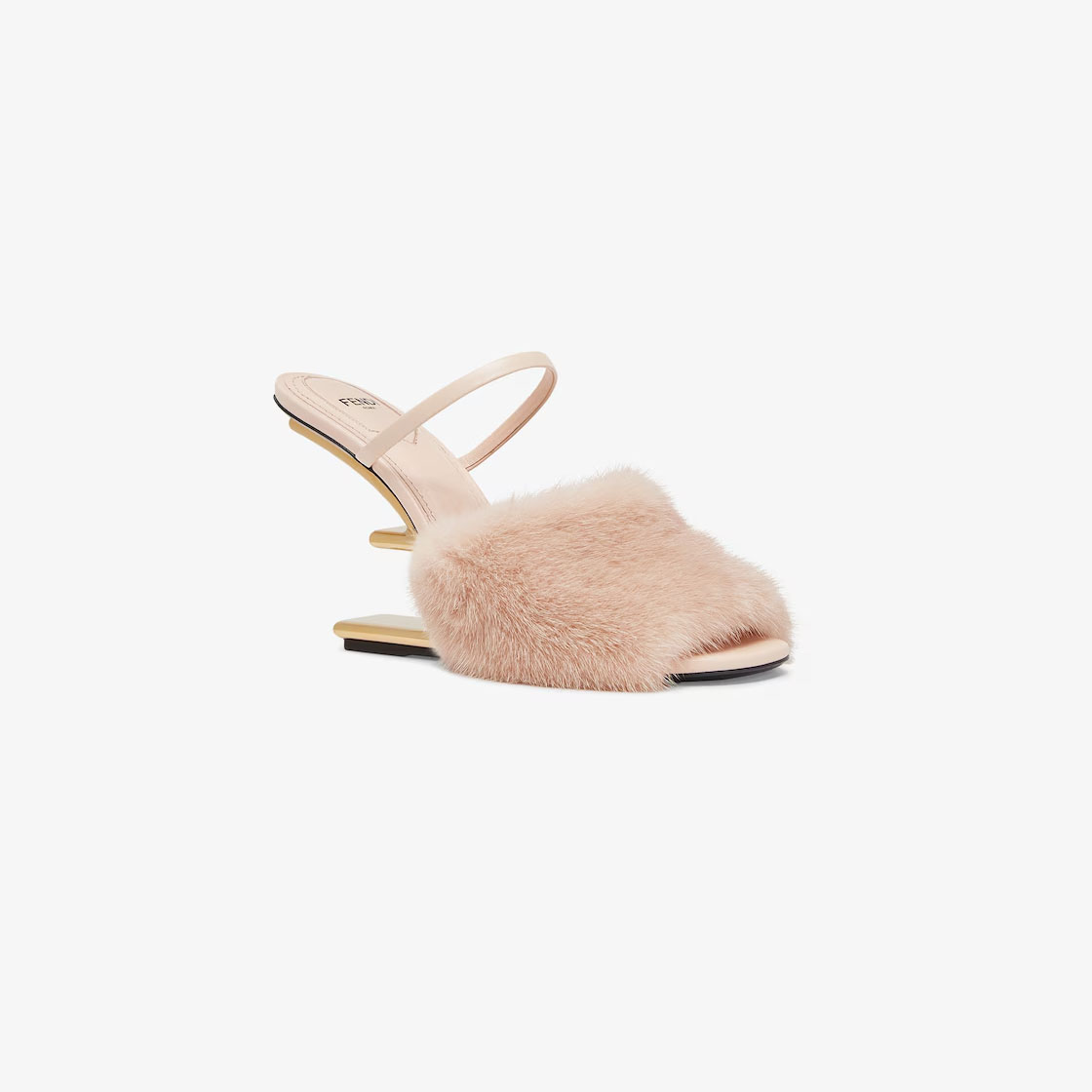 FENDI Pink mink sandals with high heels