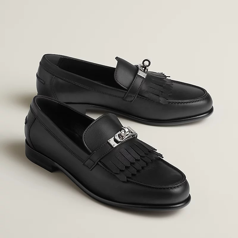HERMES Destin Black Loafers