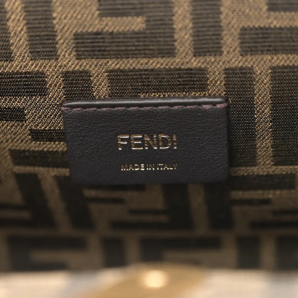 Fendi Small Fendi First Dove Grey Shiny Nappa Leather Gold Hardware