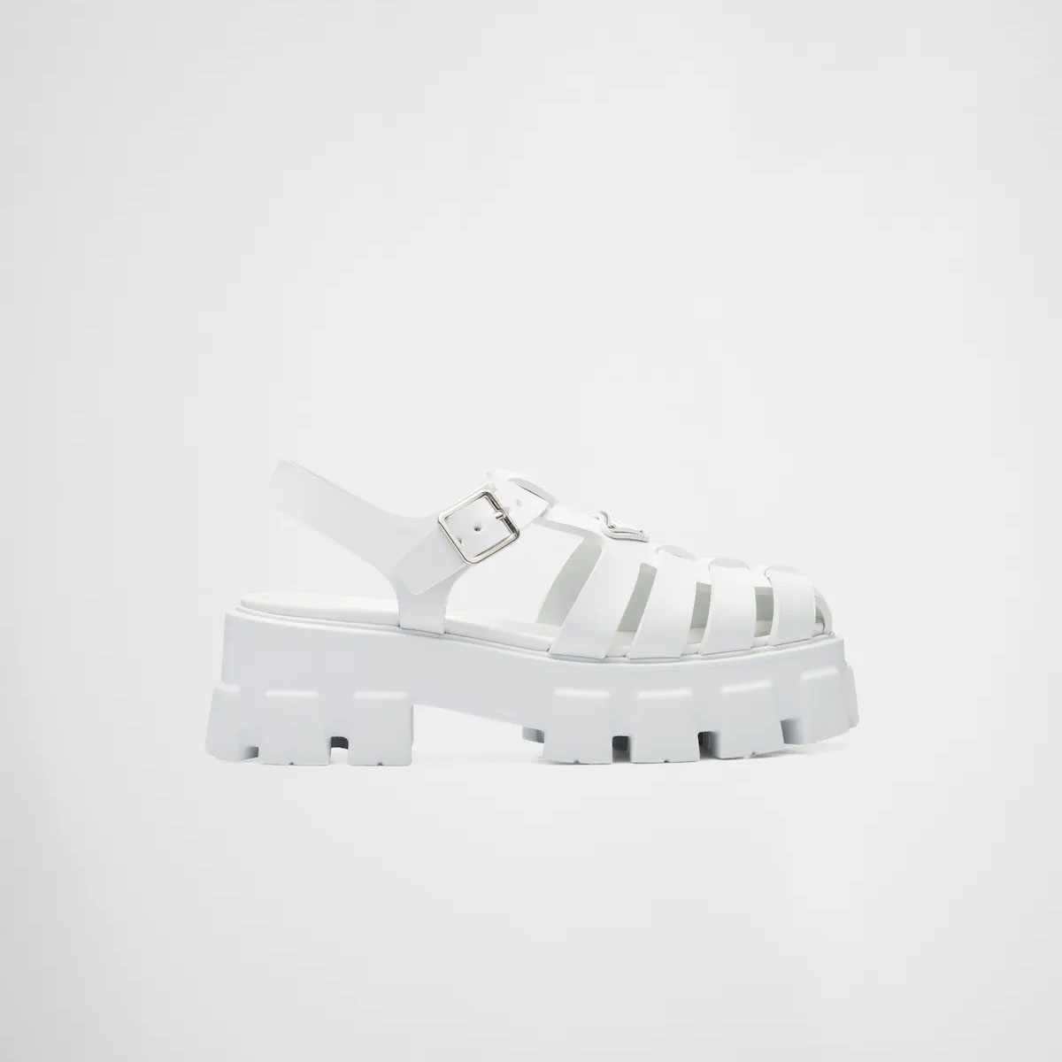 PRADA White rubber Monolith sandals