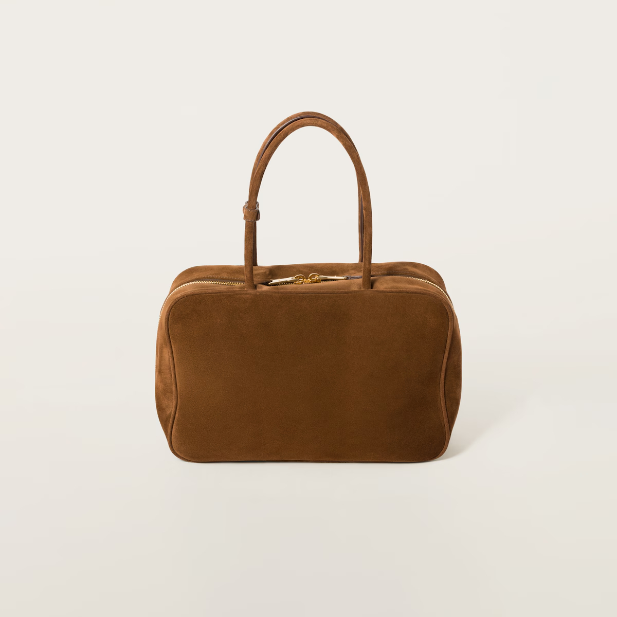 Miu Miu Beau Suede Leather Brown Top-Handle Bags