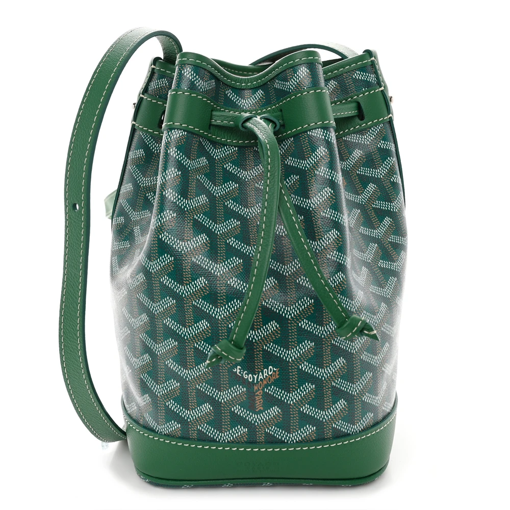Goyard Petit Flot Bucket Bag PM Green Goyardine Canvas