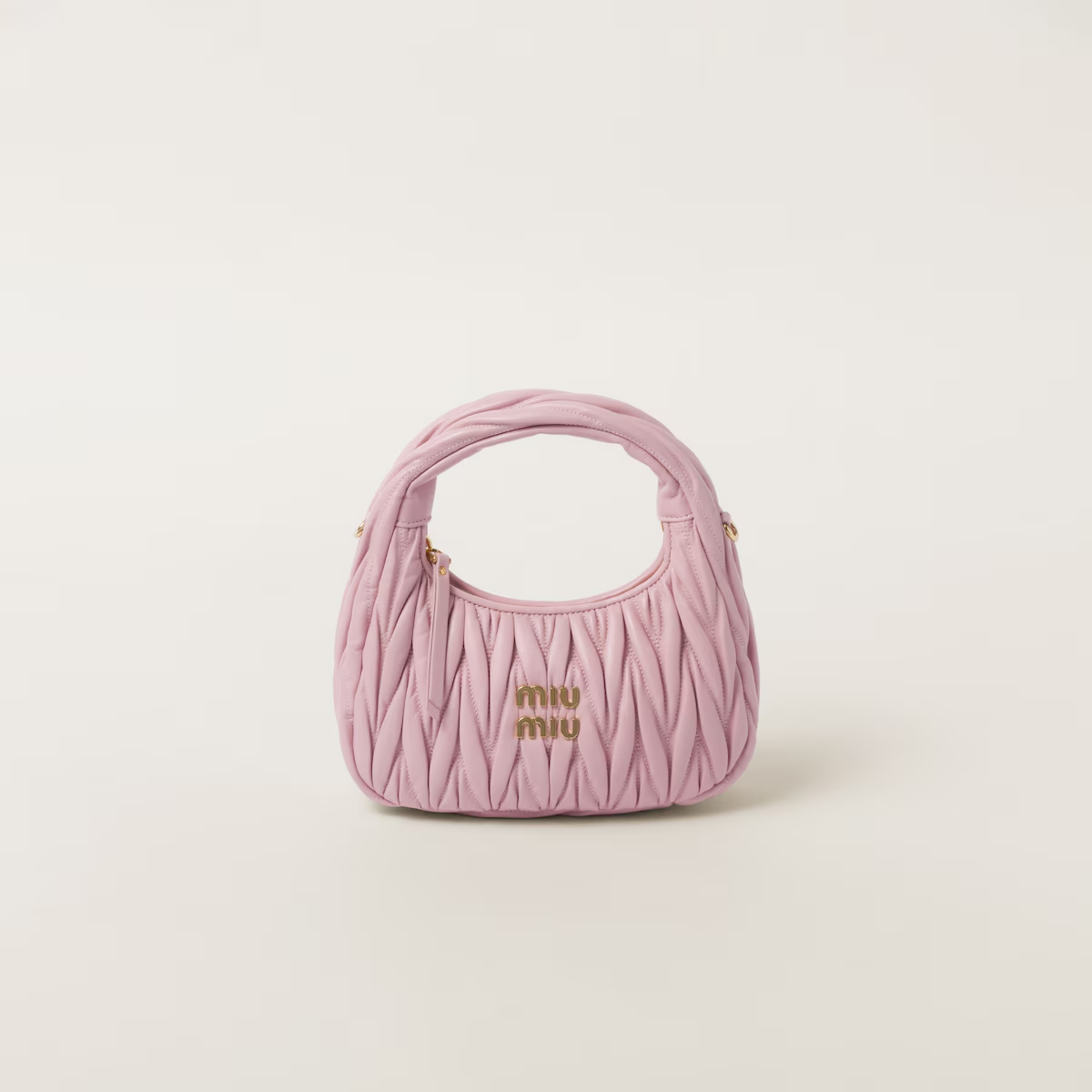 Miu Miu Wander Matelassé Quilted Lambskin Leather handbag Pink Crossbody Bags