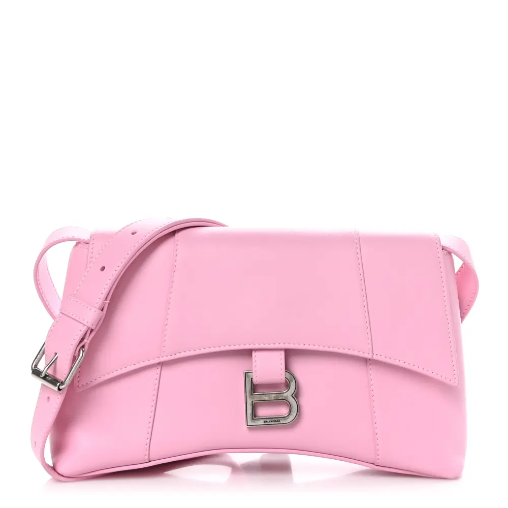 Balenciaga XS Downtown Shoulder Bag Candy Pink Semi-Shiny Smooth Calfskin Leather Silver Hardware