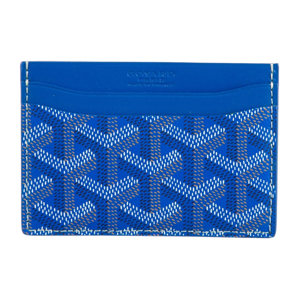 Goyard Small Saint Sulpice Card Holder Blue Goyardine Canvas