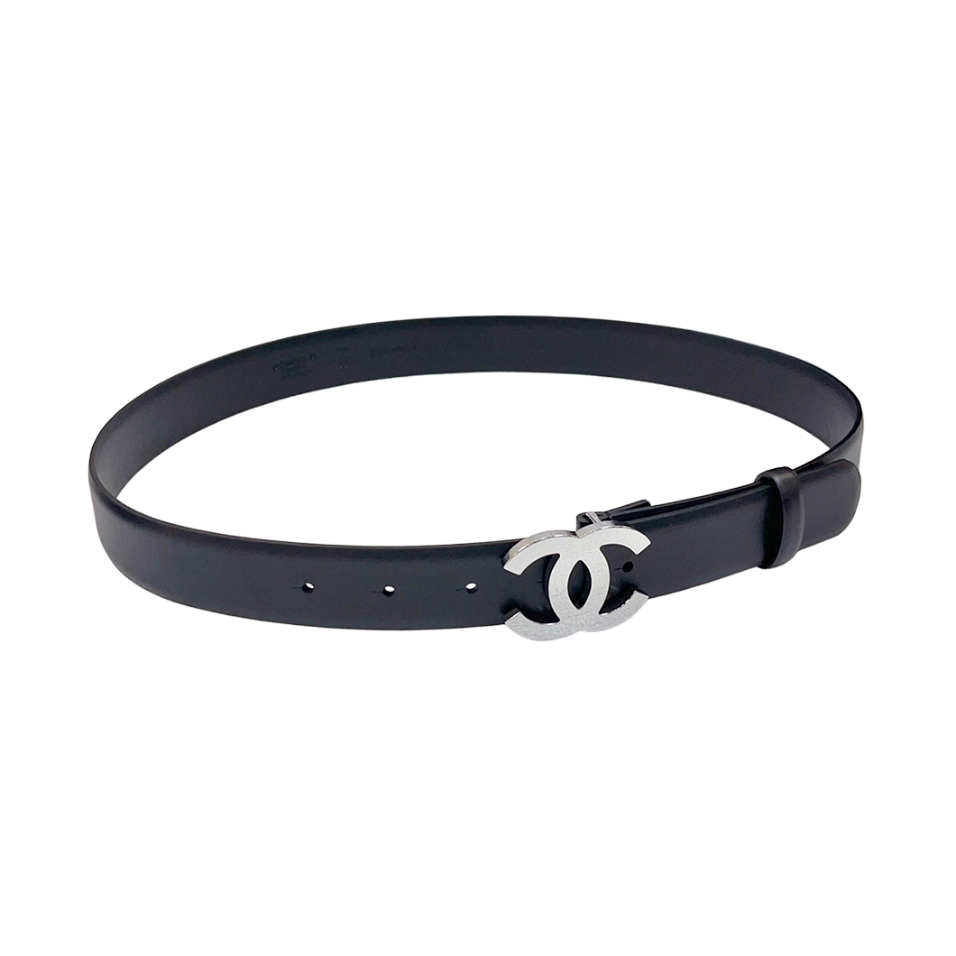 Chanel CC Belt In Black Calfskin With Silver Hardware 20/30/40/70mm
