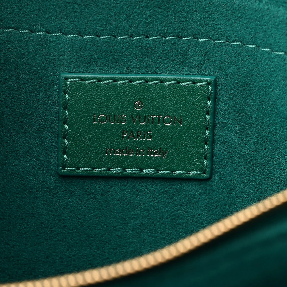 Louis Vuitton New Wave Chain Bag MM NM Emerald Calfskin Leather Gold Hardware