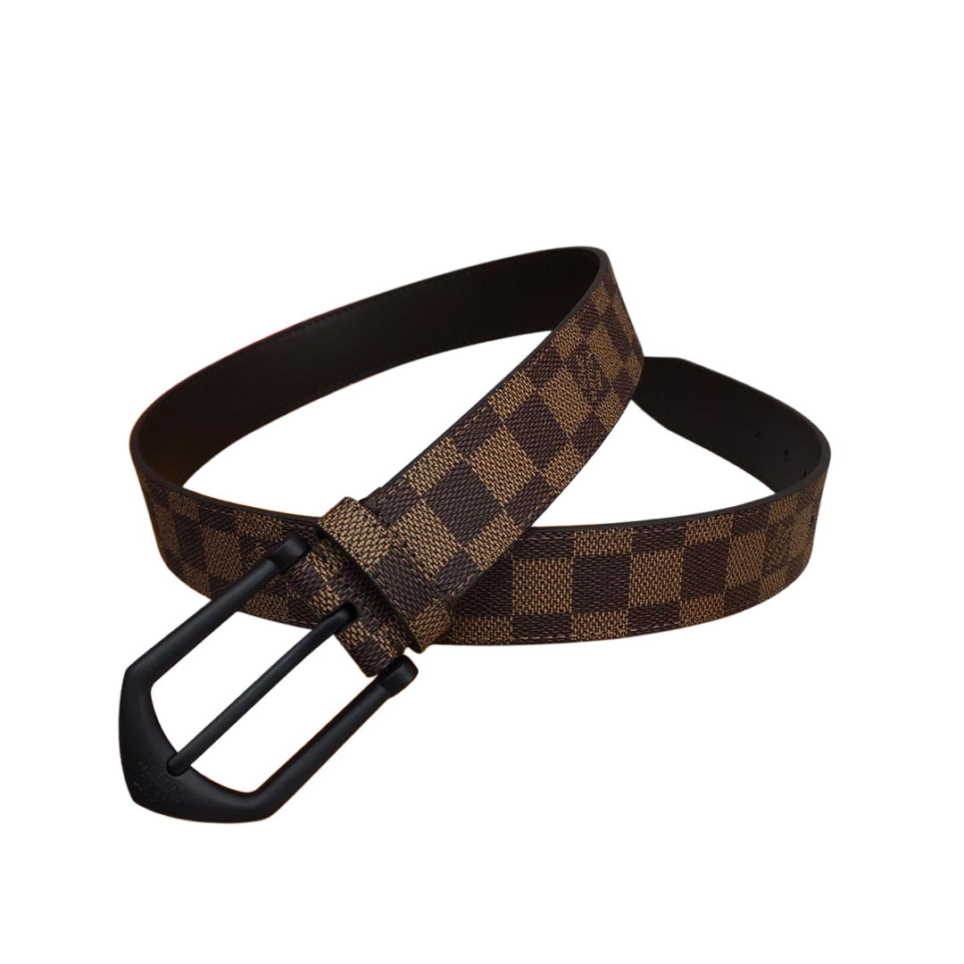 Louis Vuitton Men's Timeless Reversible Belt In Brown/Black Monogram And Damier Canvas With Black Hardware 35mm