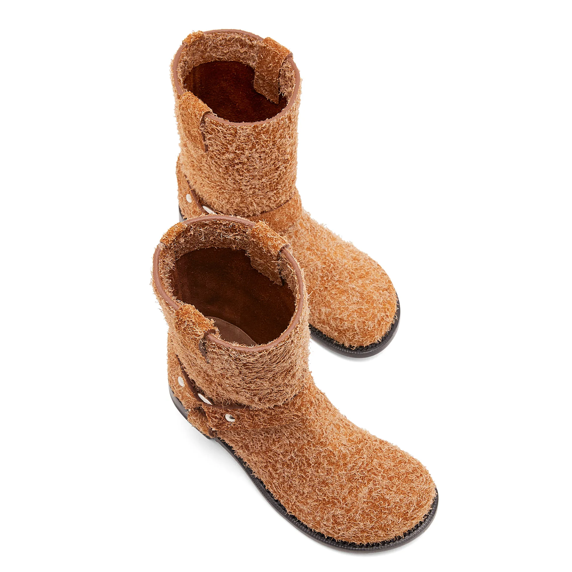 LOEWE Brown frosted suede Campo boots