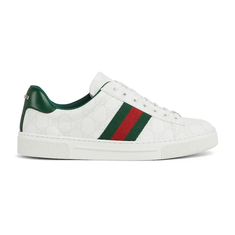 Gucci Ace series white sneakers woven fabric women's sports shoes
