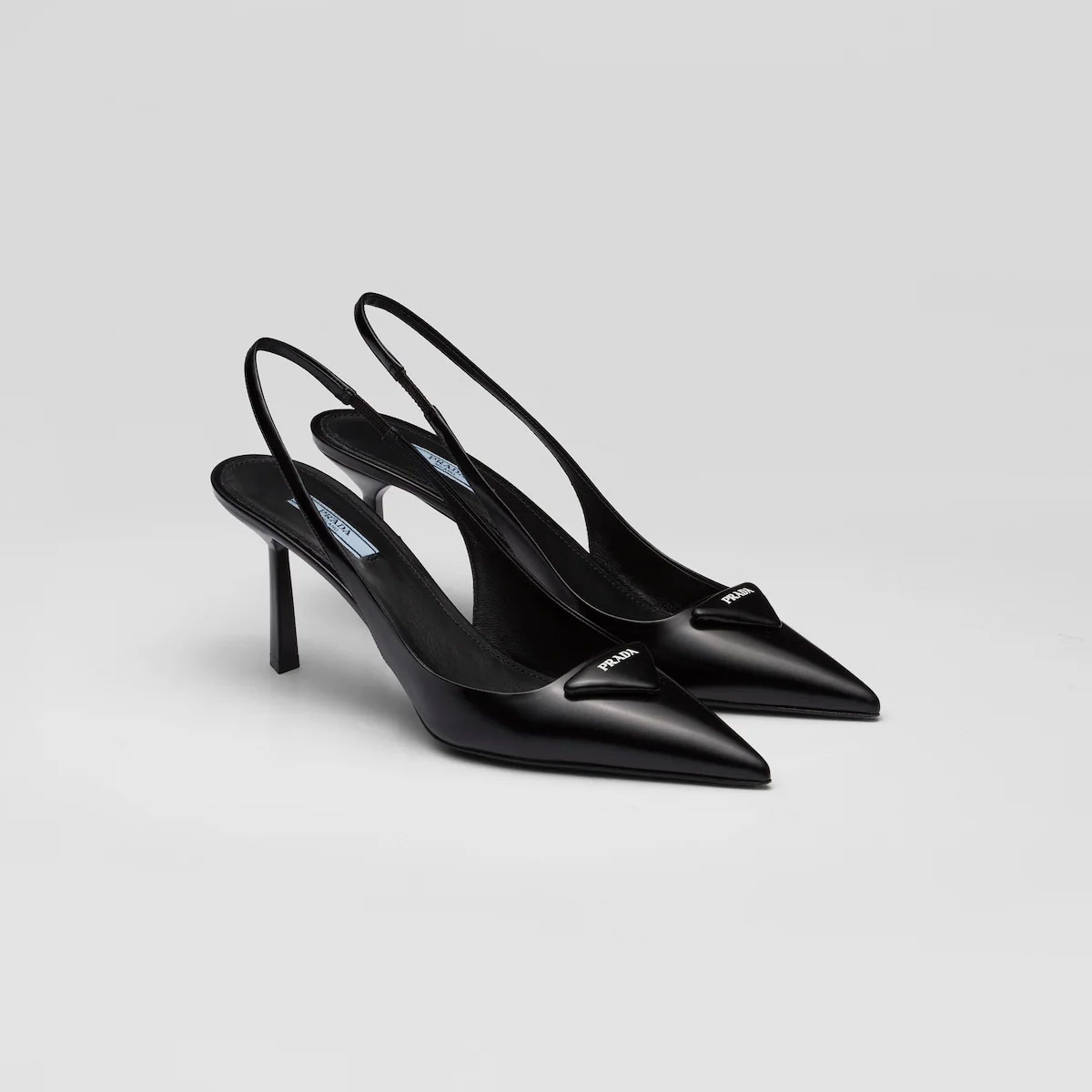 PRADA Shiny finish leather black High Heels Shoes