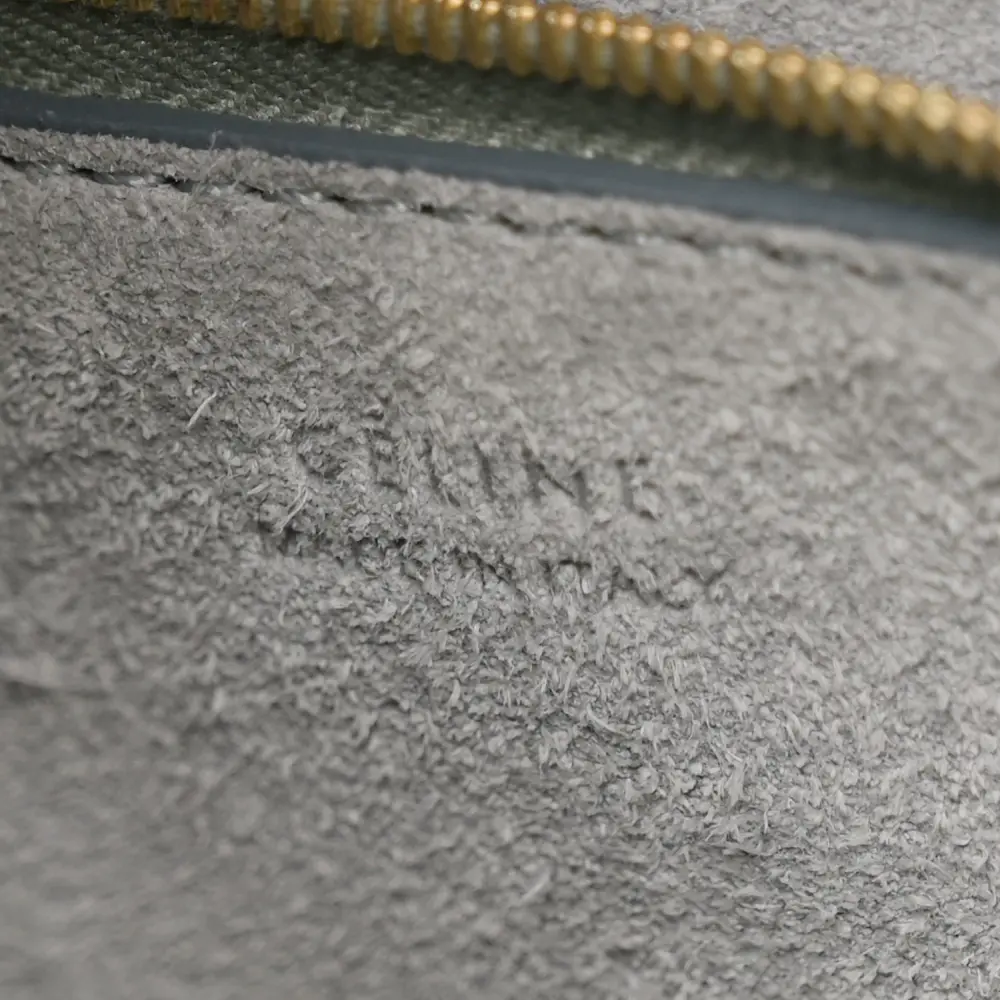 Celine Medium Sangle Bucket Bag Storm Soft Grained Calfskin Leather Gold Hardware