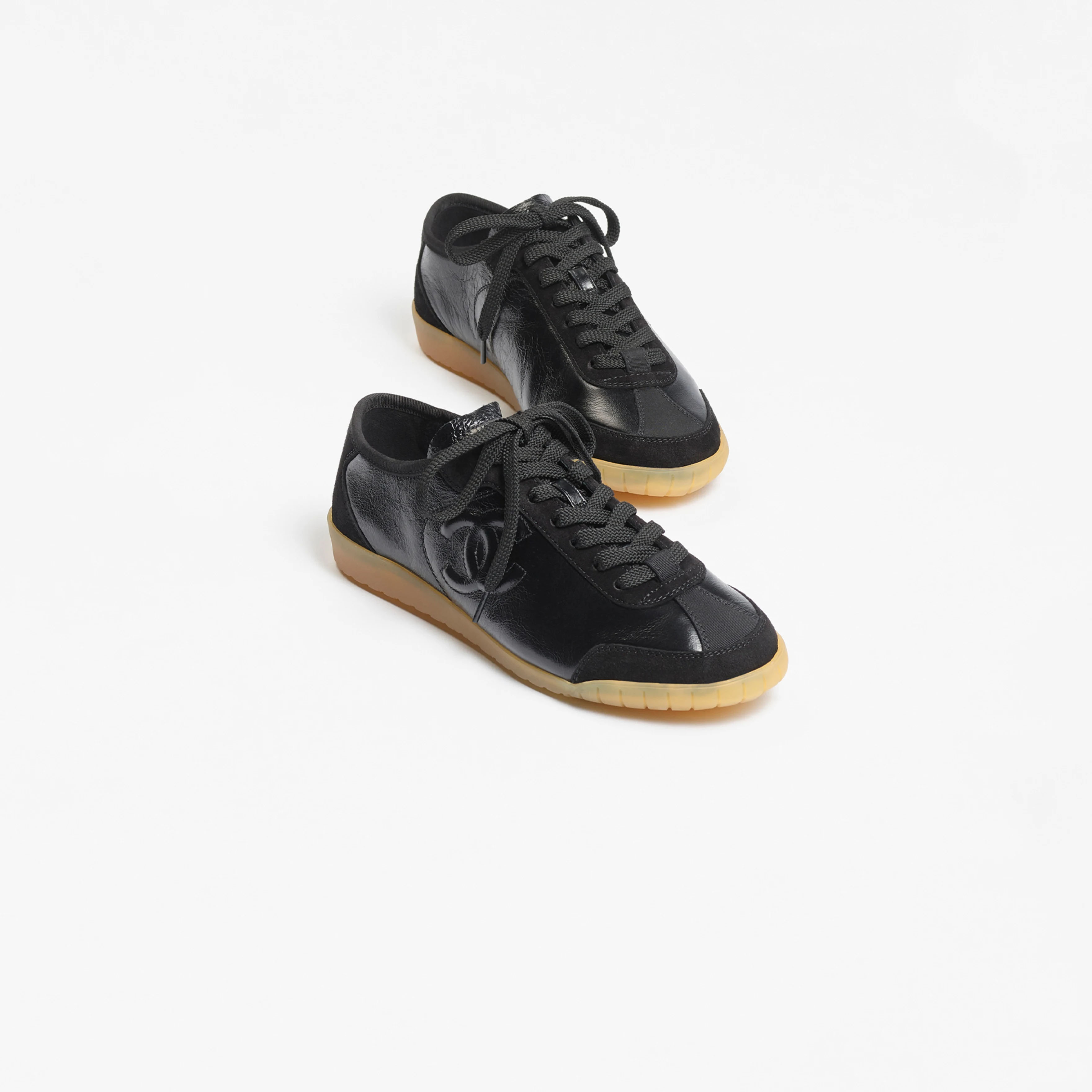 Black calfskin and suede Chanel Sneakers