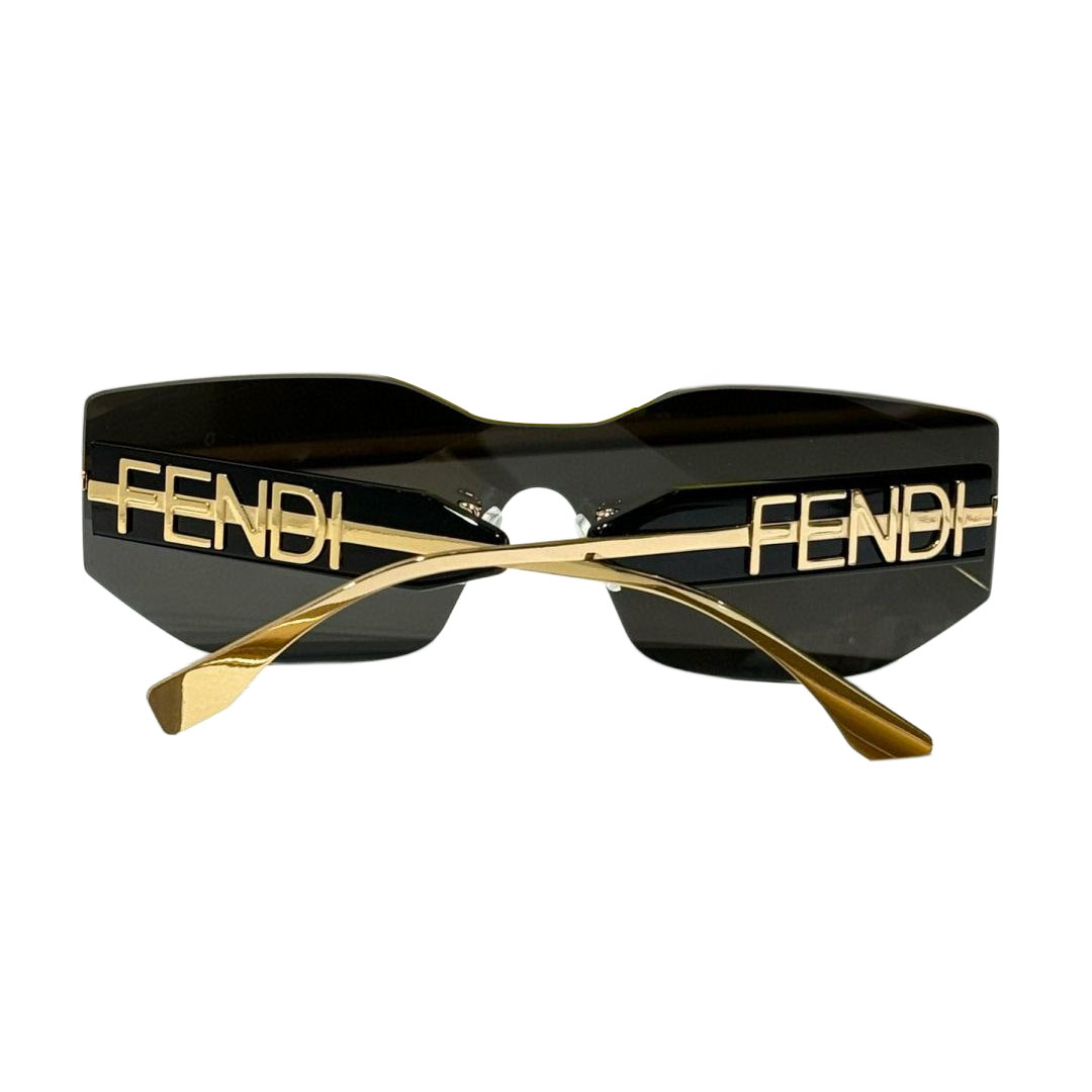 Fendi square frame glasses black/tawny/brown/blue color Size 56口16-145