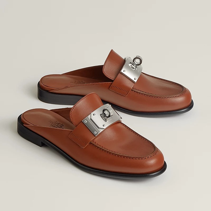 HERMES Iota Mule Brown Slippers