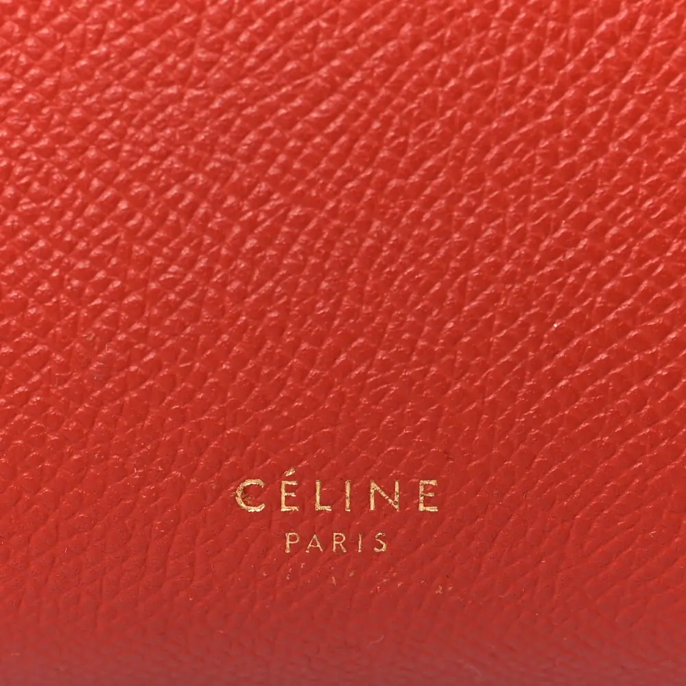 Celine Nano Belt Bag Coquelicot Grained Calfskin Leather Gold Hardware