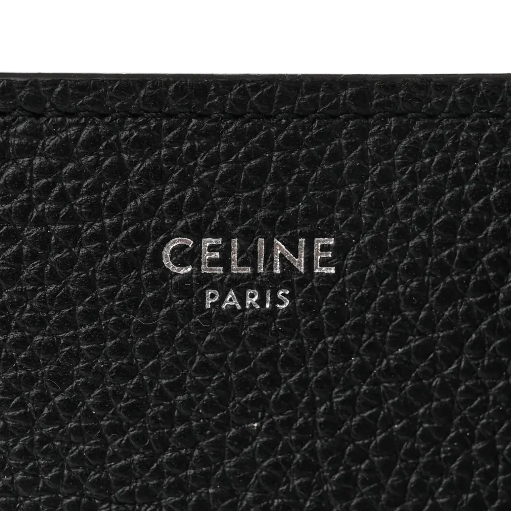 Celine Mini Luggage Bag Black Drummed Calfskin Leather Gold Hardware