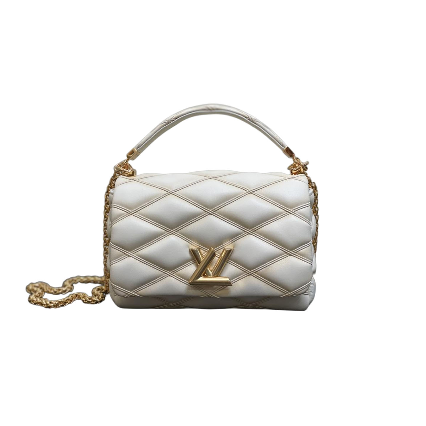 Louis Vuitton GO-14 MM White/Black/Navy Blue/Grey/Pink Lambskin Leather Gold Hardware