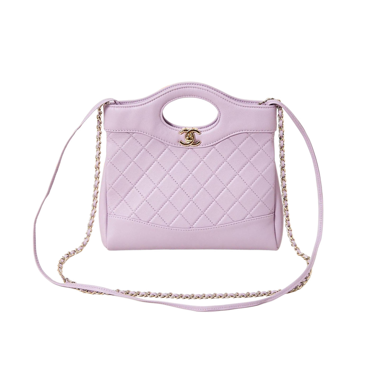 Chanel Oil Wax Leather Purple Crossbody Bags