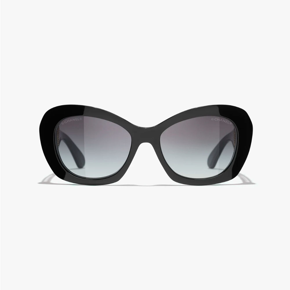 CHANEL glasses black gold color size 55口18-140