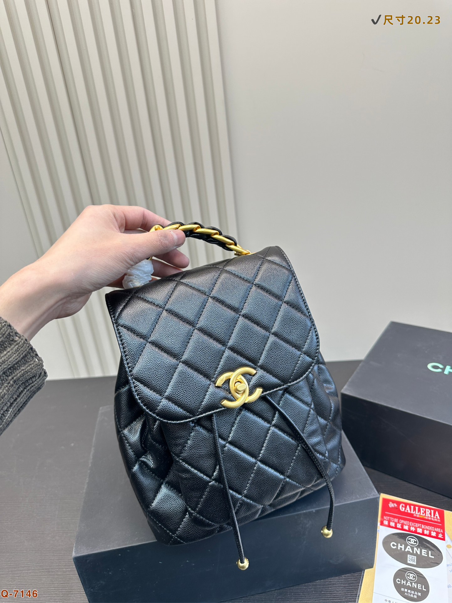 Chanel Black / White / Red / Apricot color Quilted Lambskin Leather Backpacks