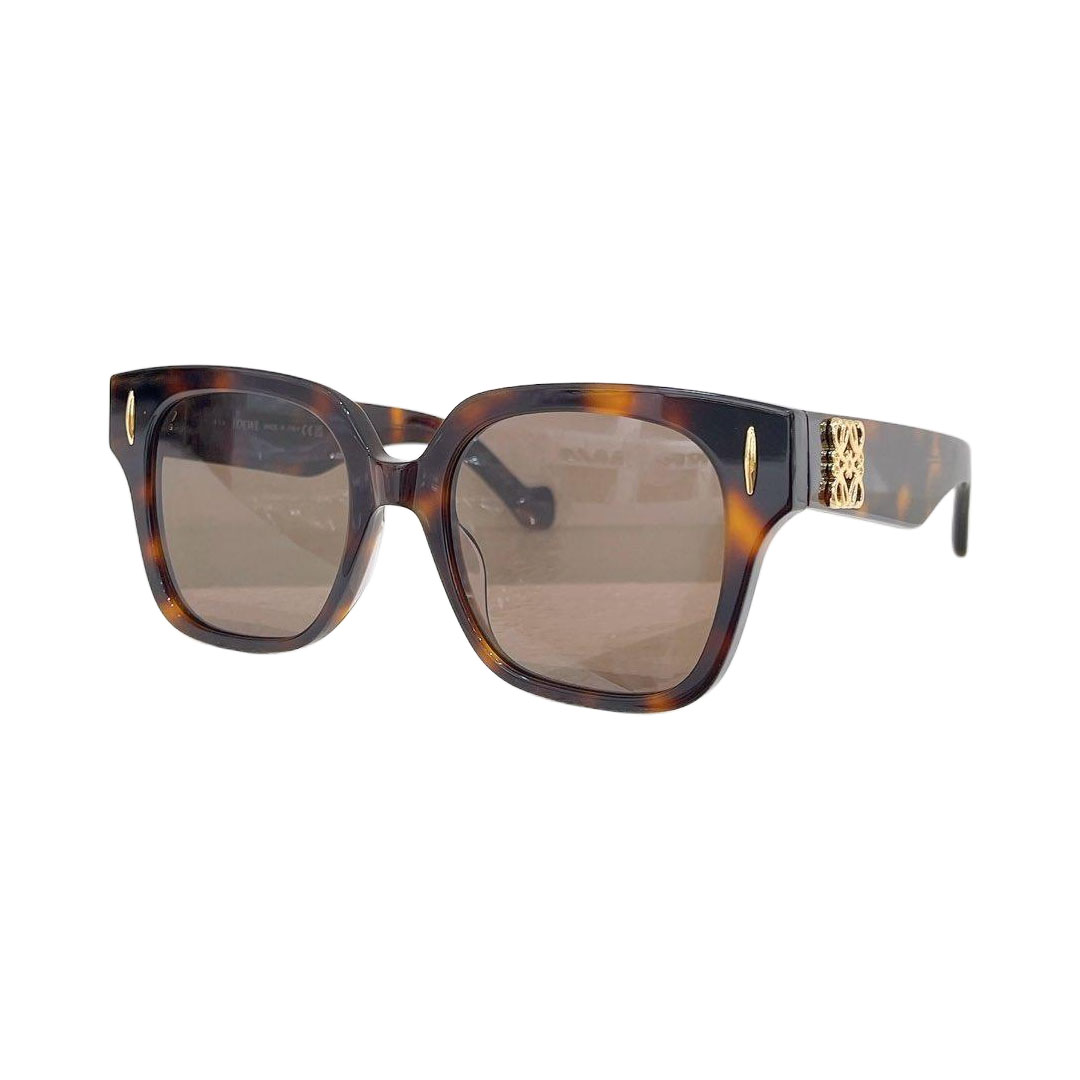 Loewe square frame glasses leopard brown/olive brown/black yellow/black/green brown/transparent leopard/transparent black/transparent grey/transparent olive color Size 51口19-140