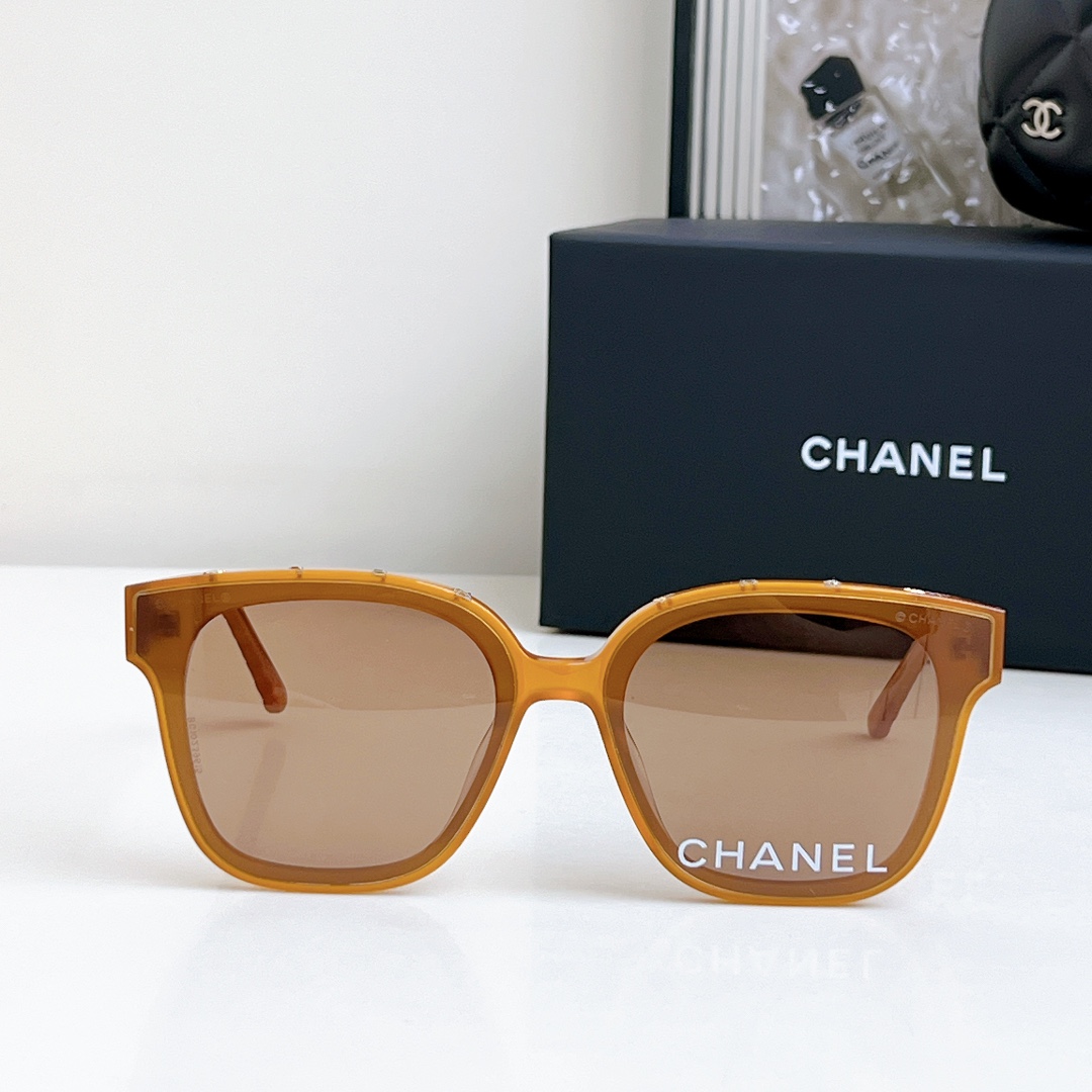 CHANEL square frame glasses rust color size 65-16-145