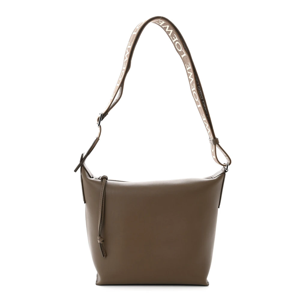 Loewe Cubi Crossbody Bag Small Winter Brown Jacquard Supple Smooth Calfskin Leather