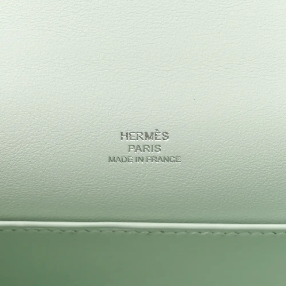 Hermès Kelly Pochette Clutch Vert Peppermint Swift Leather Palladium Hardware