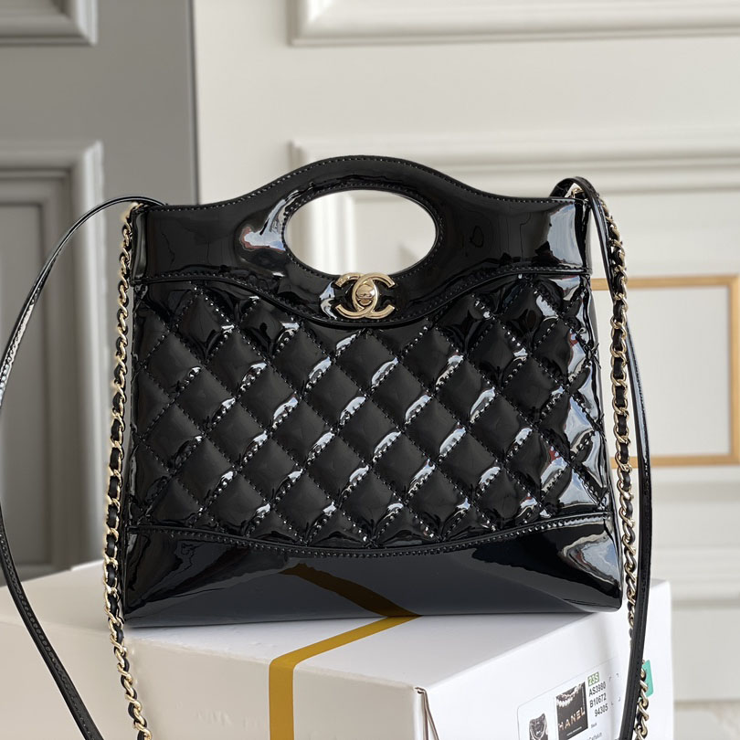 Chanel Patent Leather Black / White and Black Crossbody Bags