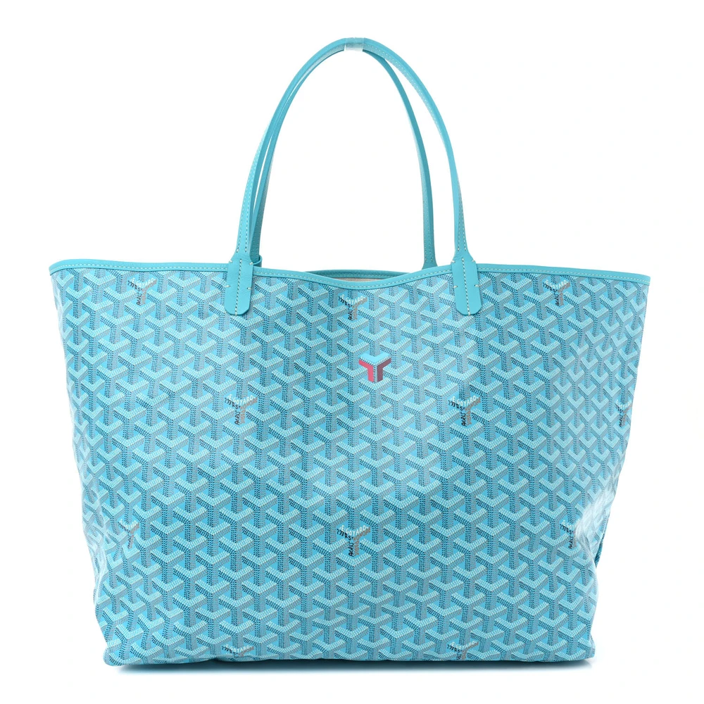 Goyard Saint Louis GM Balise Beach Towel Set Turquoise Goyardine Canvas
