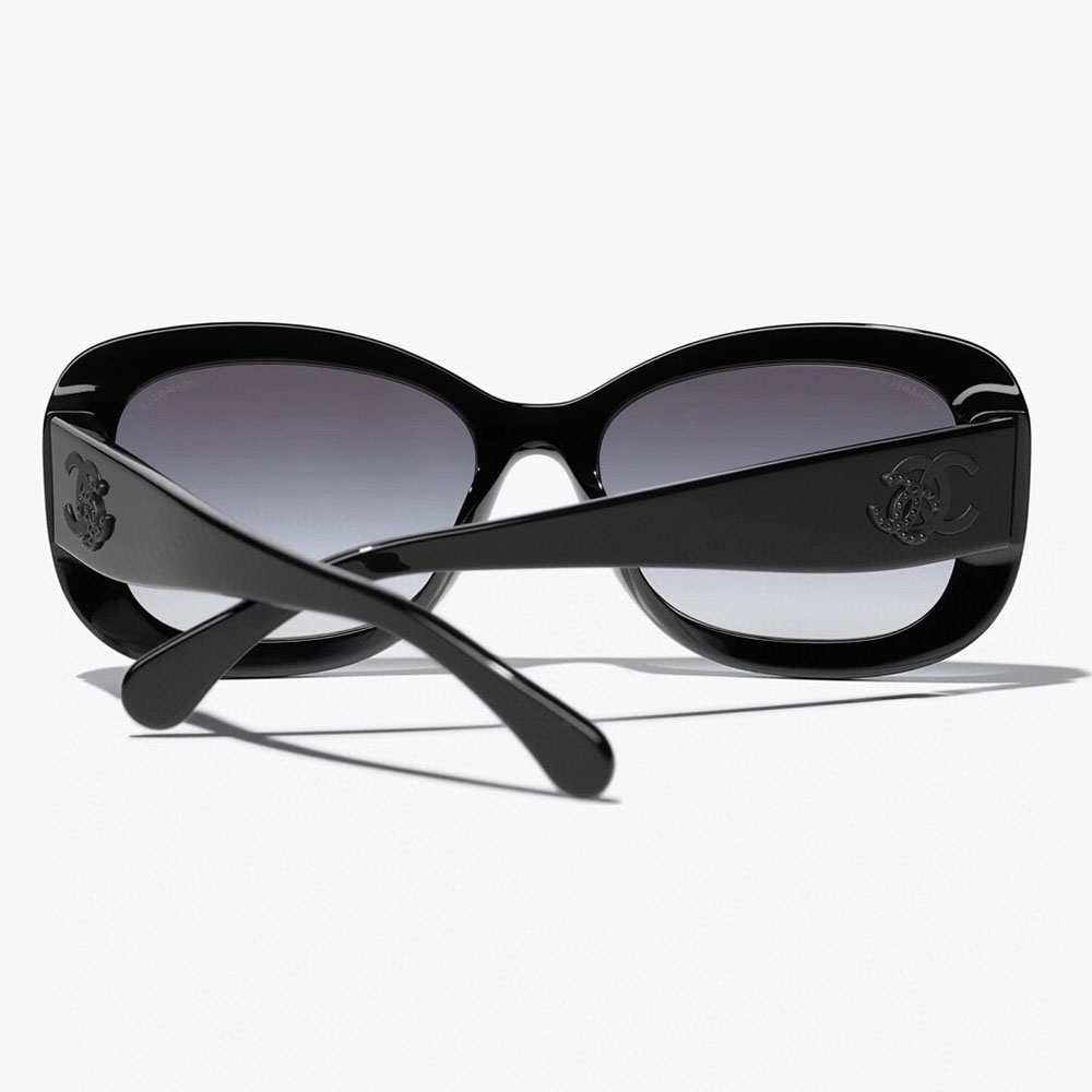 CHANEL glasses all black color size 55口19-145