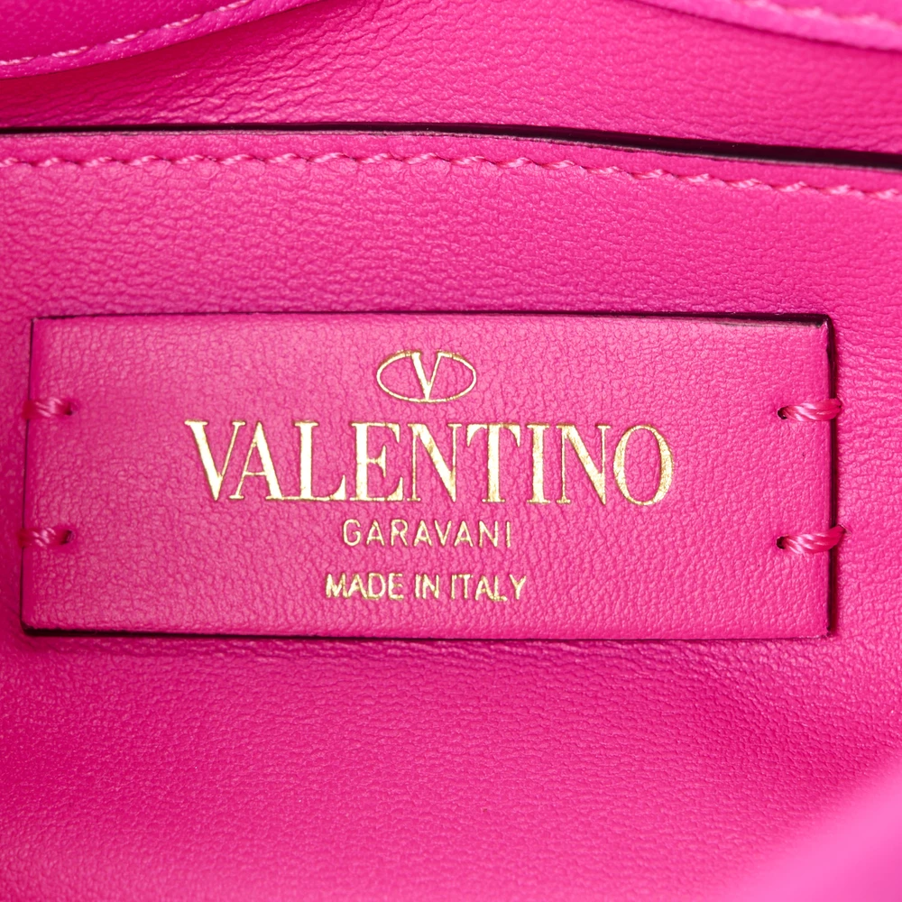 Valentino Garavani Small Roman Stud Shoulder Bag Pink PP Lacquer Monochrome Nappa Leather Incognito Hardware