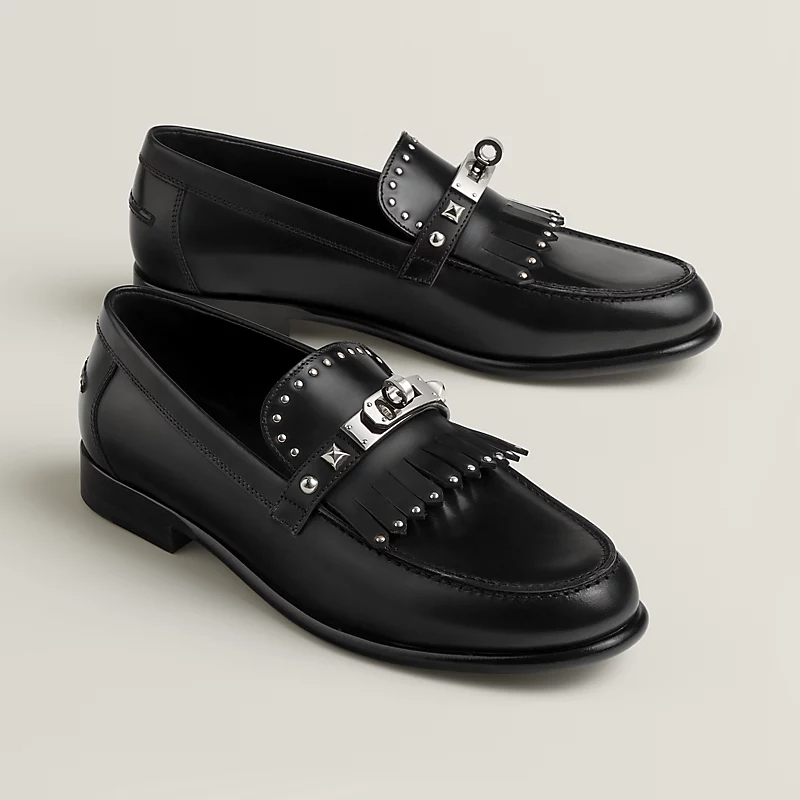 HERMES Destin Black Loafers