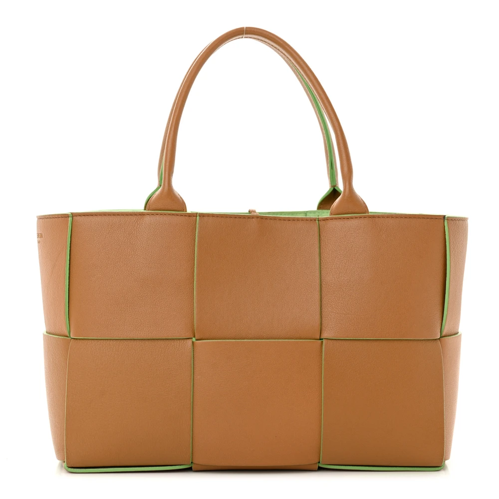 Bottega Veneta Small Intrecciato Arco Tote Carmel Pistachio Nappa Leather