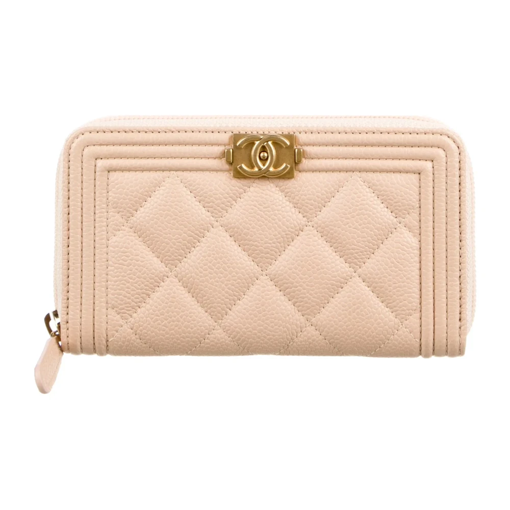 Chanel Medium Boy Continental Wallet Neutrals Quilted Leather Gold Hardware