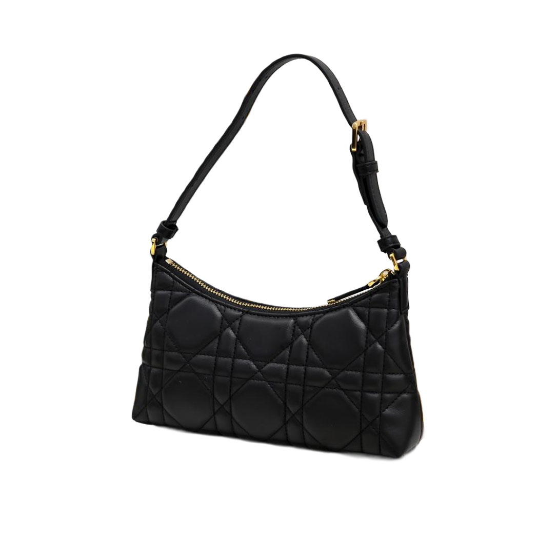 Dior Miss Caro Cigale Mini Bag In Black Macrocannage Lambskin Gold Hardware