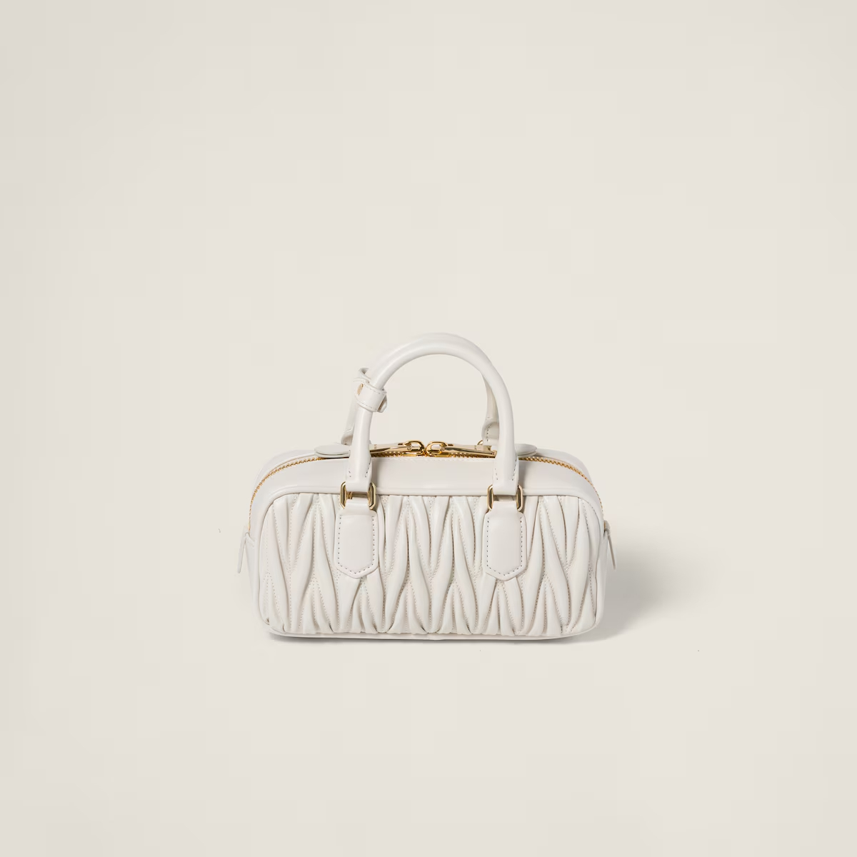 Miu Miu Arcadie matelassé Quilted Lambskin Leather white Top-Handle Bags