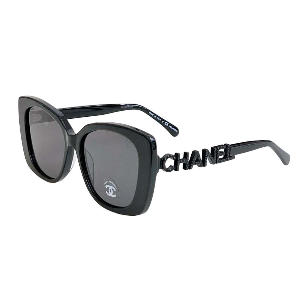 CHANEL glasses all black color size 53口17-145
